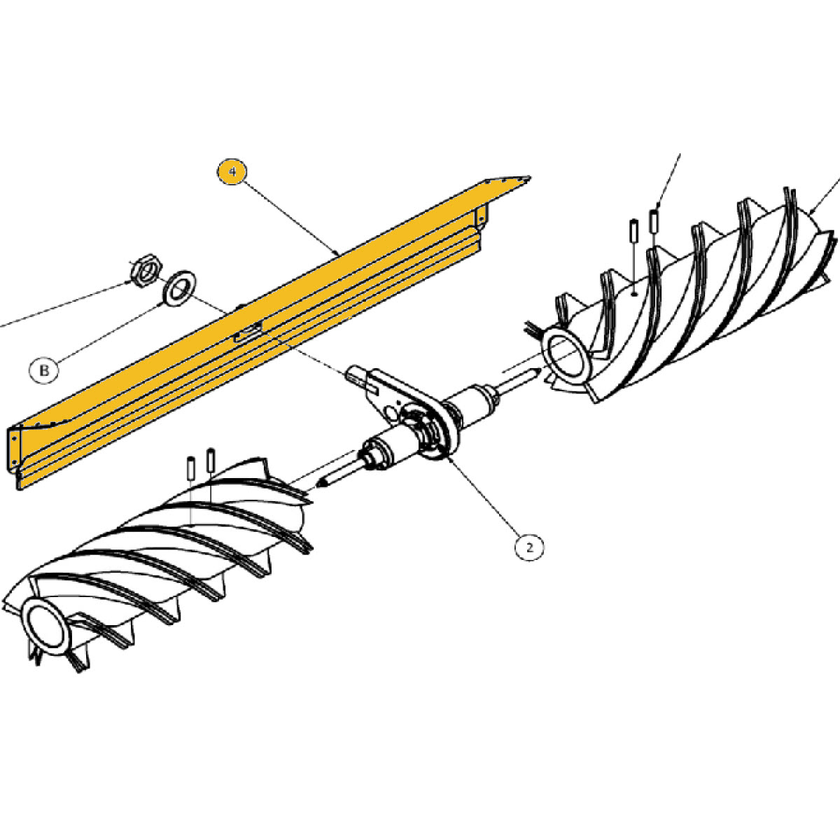 ProTool Rotary Brush 32 in (80 cm) Water Powered (159-135): Rotary Brushes